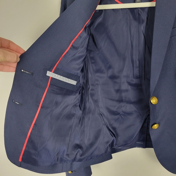 J.CREW Dalton Navy Blue Preppy Academia Blazer Size 4 Wool Blend Italy - Picture 6 of 10